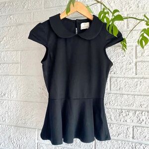 Urban Outfitters Peplum Black Top